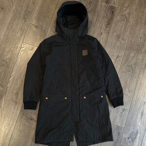Vintage New Balance Women's Long Black Winter Jacket - Size Medium